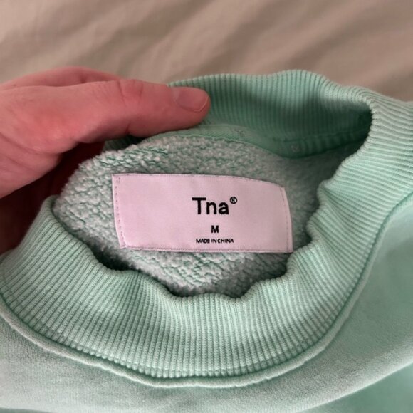TNA Light Green Fleece-Lined Sweatshirt - Picture 4 of 7